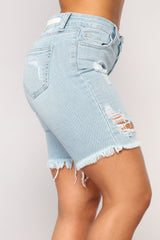 Switch It Up Bermuda Short - Light Blue Wash Ins Street