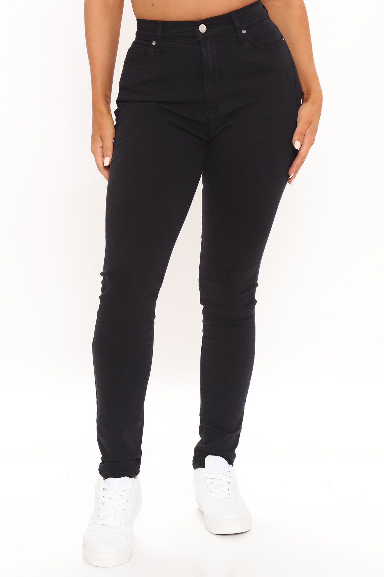 Santorini Super Stretch Skinny Jeans - Black Ins Street