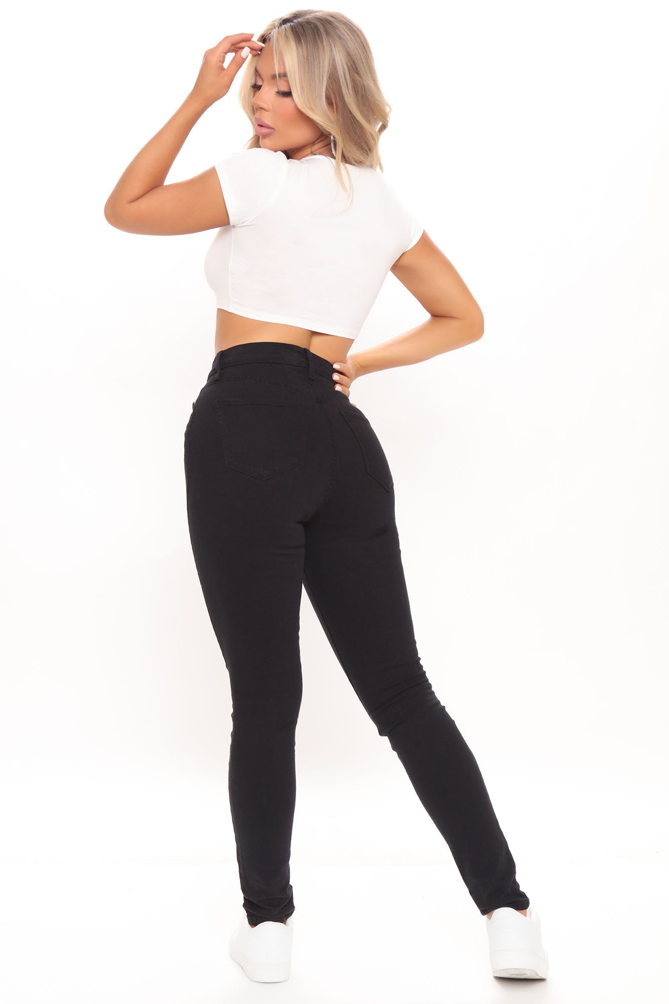 Santorini Super Stretch Skinny Jeans - Black Ins Street