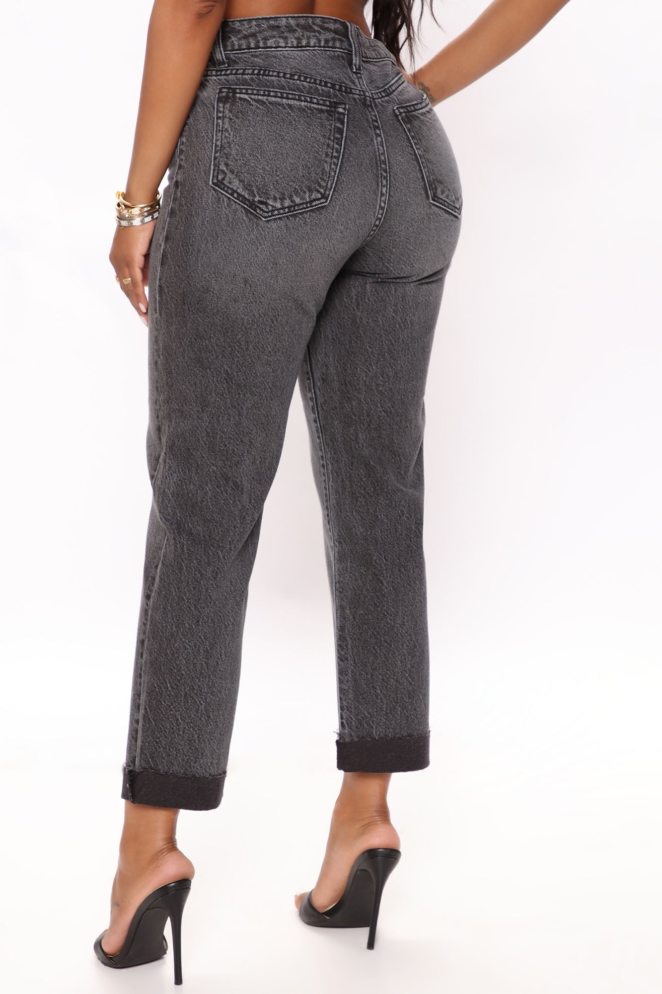 Baby Girl High Rise Straight Leg Jeans - Black Ins Street