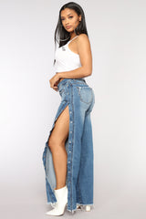 Snap Button Jeans - Medium Blue Wash Ins Street