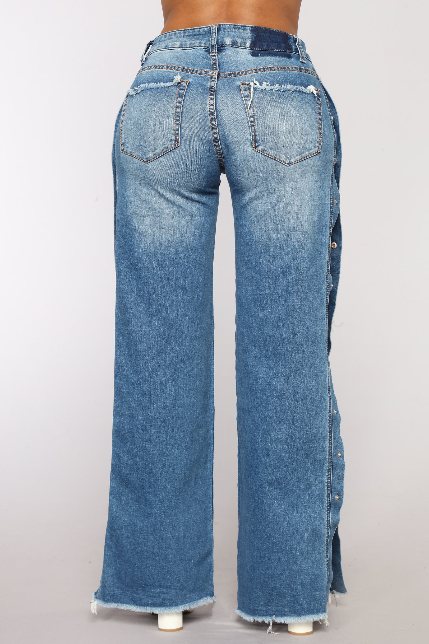 Snap Button Jeans - Medium Blue Wash Ins Street