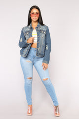 Hannah High Rise Jeans - Light Blue Wash Ins Street