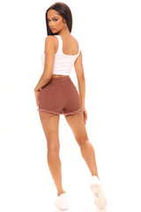 Cancun Cut Off Denim Shorts - Brown Ins Street