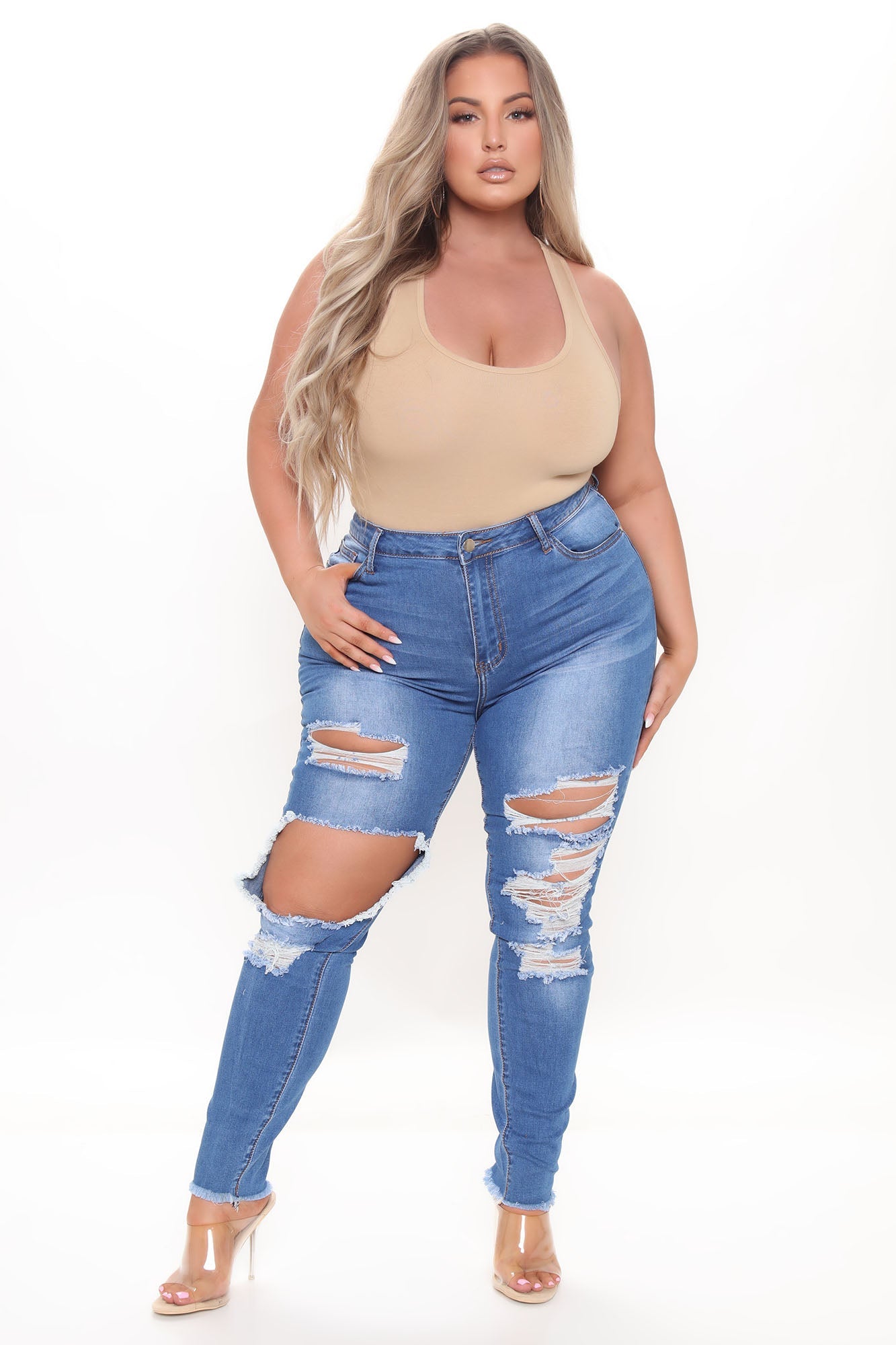 Watcha Doin' Skinny Jeans - Medium Blue Wash Ins Street