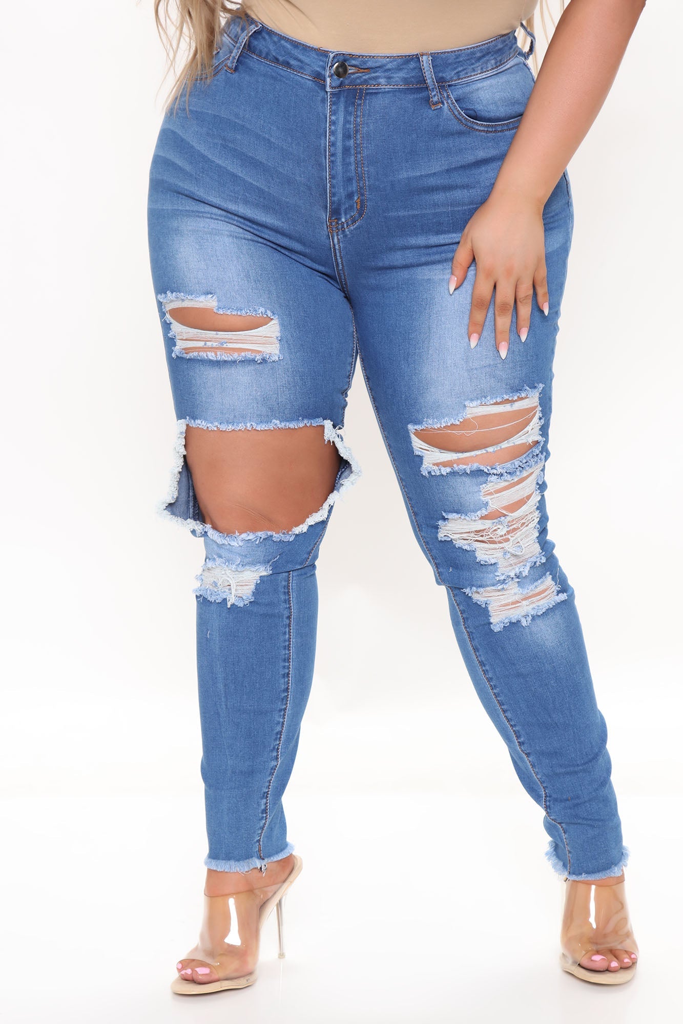 Watcha Doin' Skinny Jeans - Medium Blue Wash Ins Street