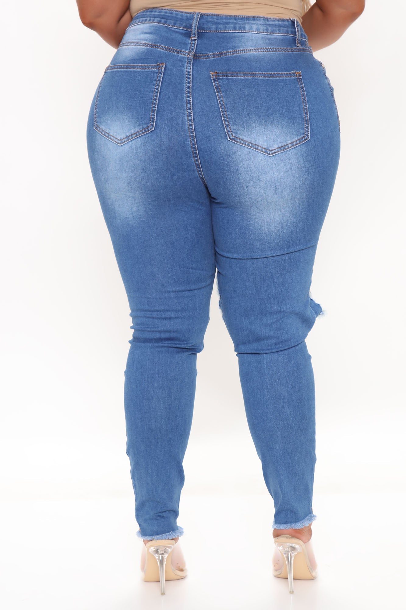 Watcha Doin' Skinny Jeans - Medium Blue Wash Ins Street