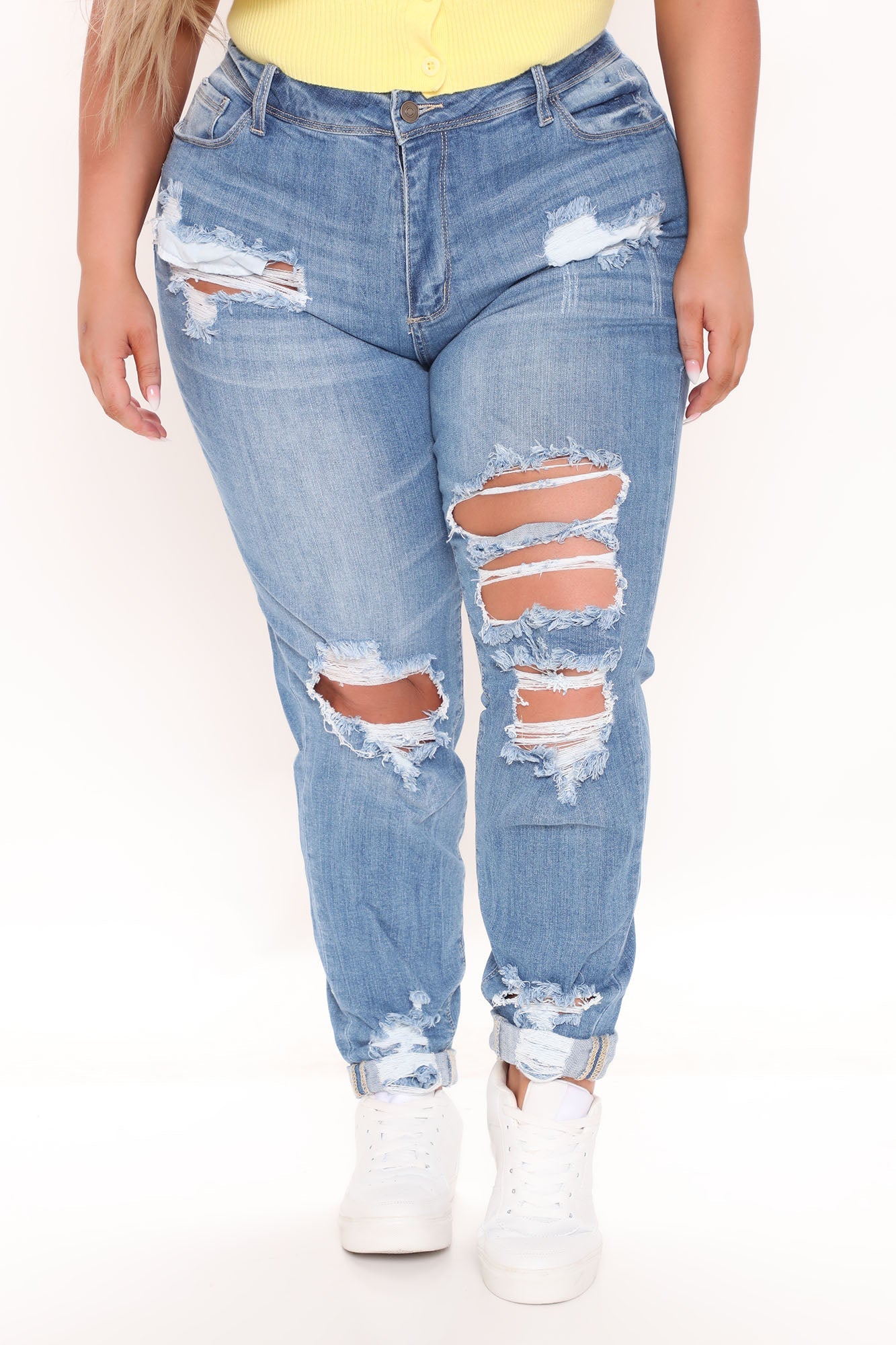 Shannon High Rise Distressed Jeans - Light Blue Wash – InsStreet