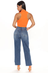 What A Girl Wants Straight Leg Jeans - Dark Wash Ins Street