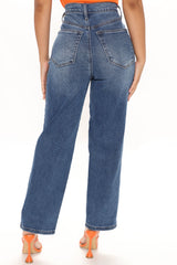 What A Girl Wants Straight Leg Jeans - Dark Wash Ins Street