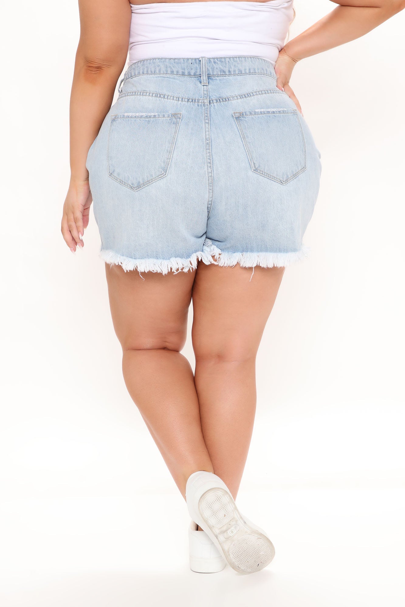 Trailblazer High Waisted Denim Shorts - Light Blue Wash Ins Street
