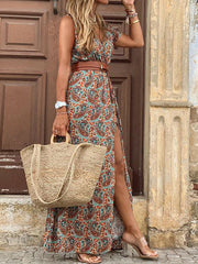 Vintage Sleeveless High-waisted Bohemian Dress Ins Street