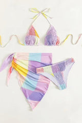 Colorful Print Bikini 3 Piece Set Ins Street