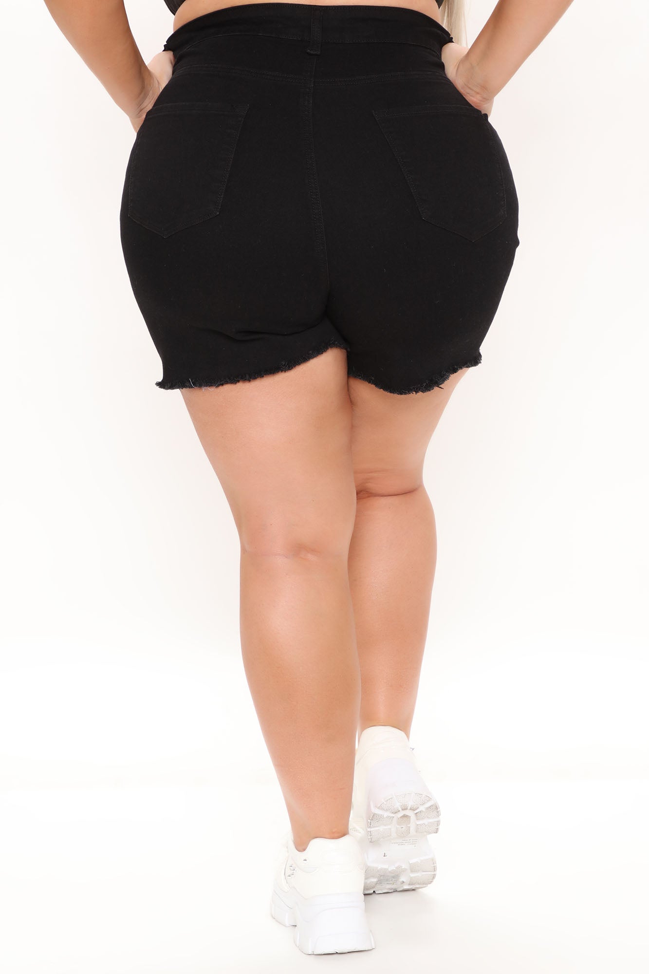 It's A No Brainer Ripped Denim Shorts - Black Ins Street