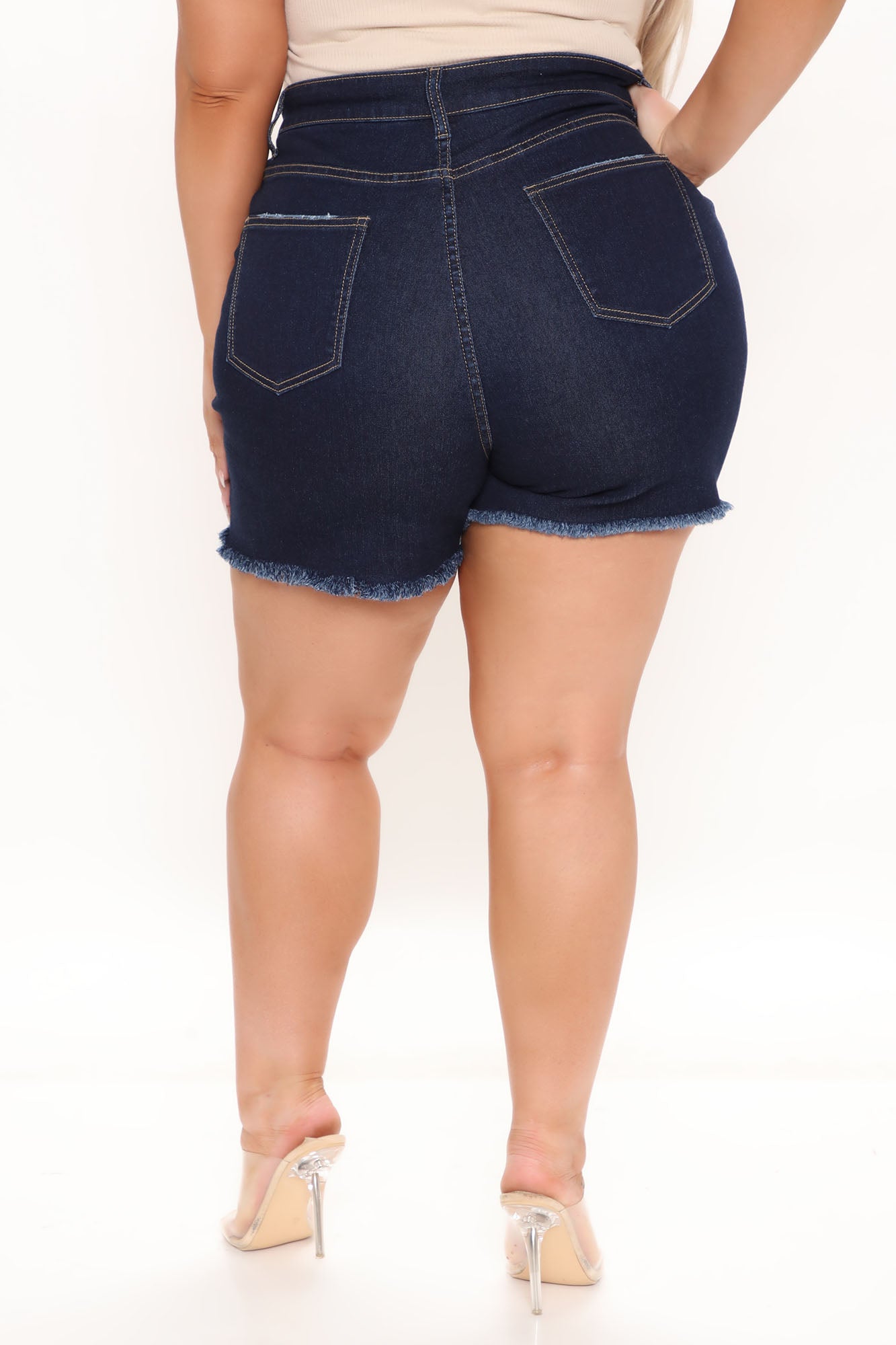 Say It Ain't So Ripped Denim Shorts - Dark Wash Ins Street