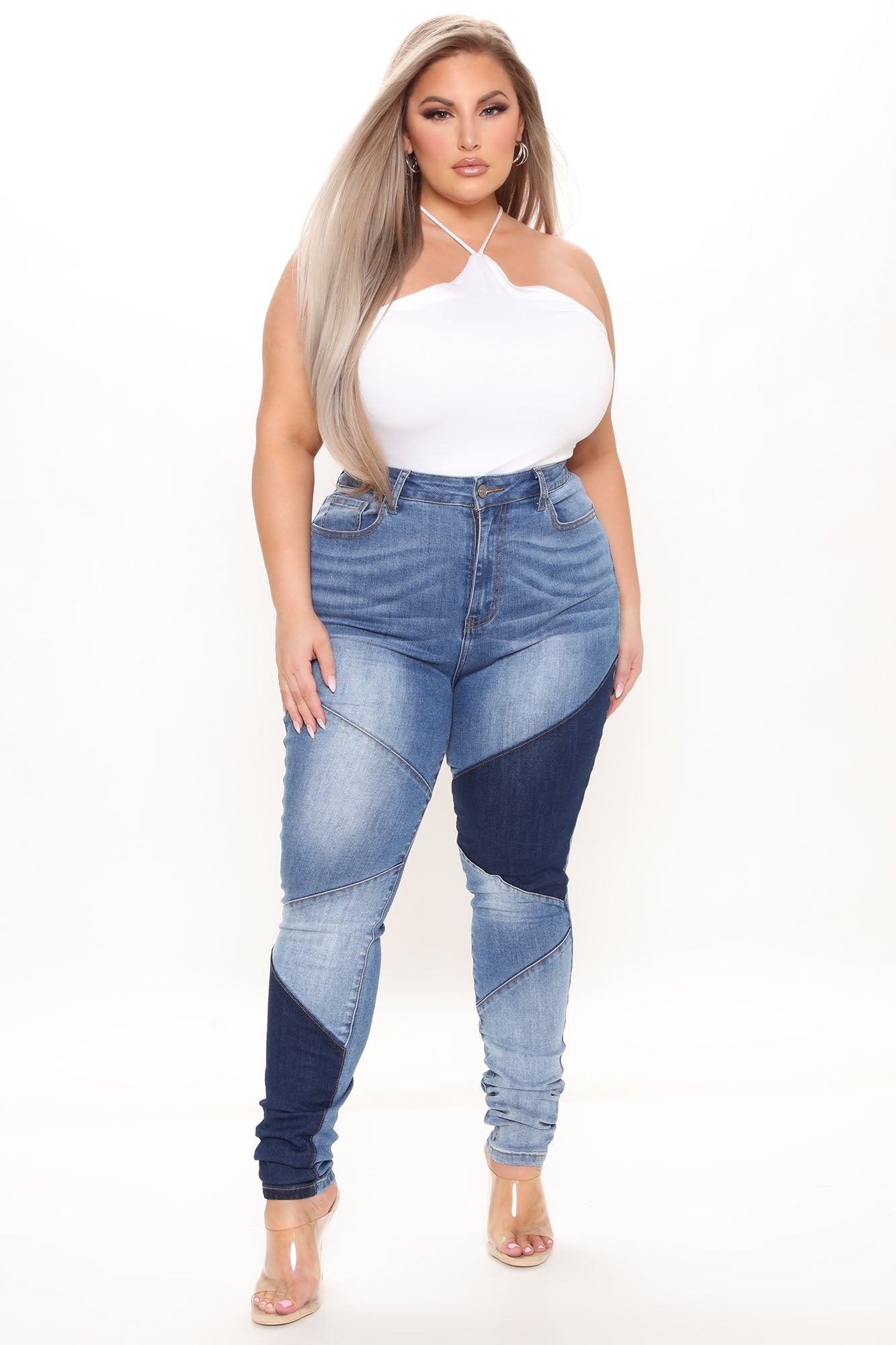 Tall Stay In Line Mid Rise Skinny Jeans - Medium Blue Wash Ins Street