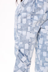 The Big Picture Cargo Jogger Jeans - White/Blue Ins Street