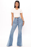 See You There Super Flare Jeans - Medium Blue Wash
