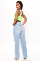 Rowdy Ripped Straight Leg Jeans - Light Wash Ins Street
