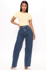 Phoebe Pleated Wide Leg Jeans - Dark Wash Ins Street