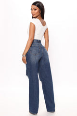 Simple Pleasure 90's Baggy Jeans - Dark Wash Ins Street