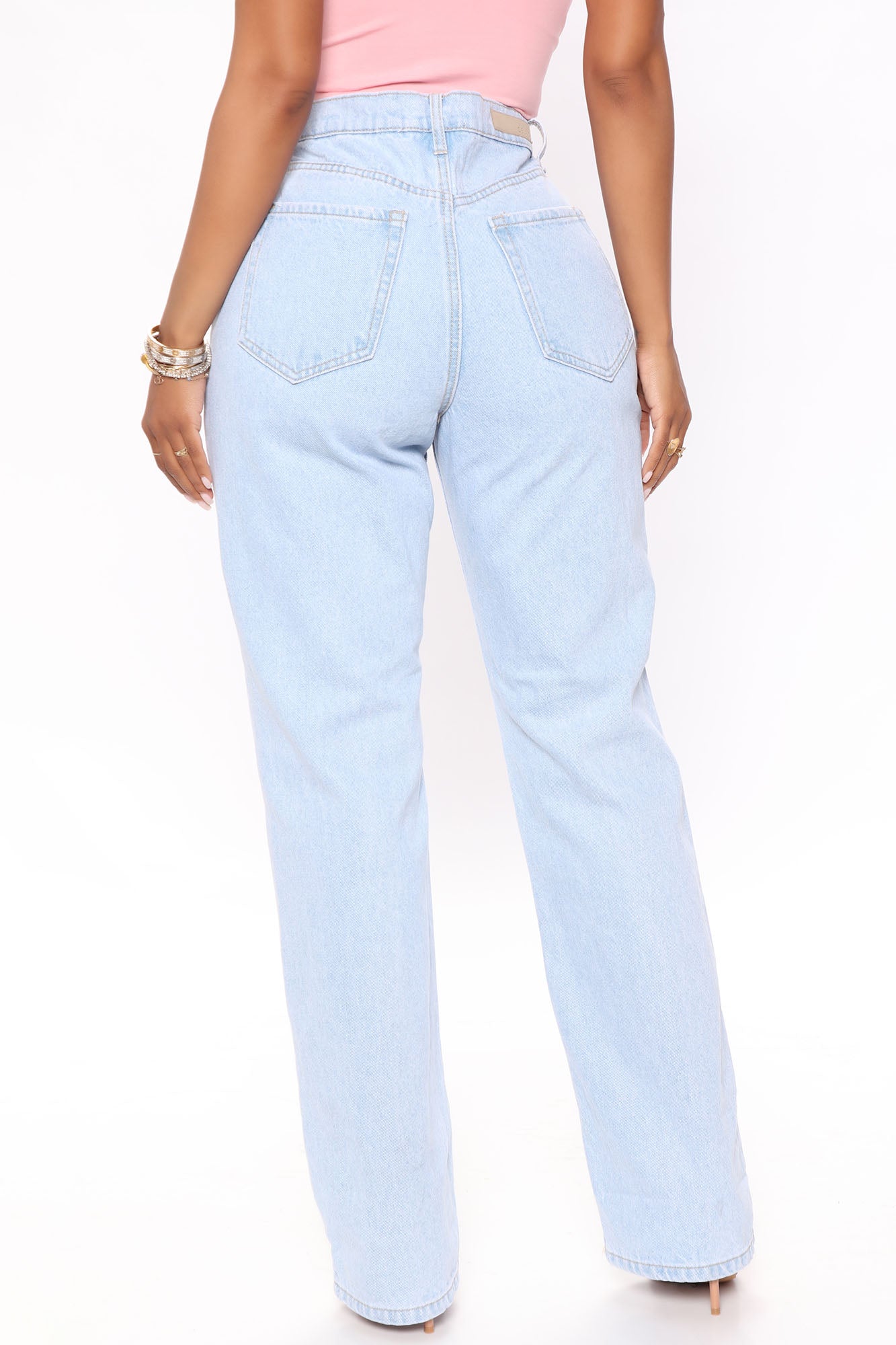 High Road Straight Leg Dad Jeans - Light Blue Wash Ins Street