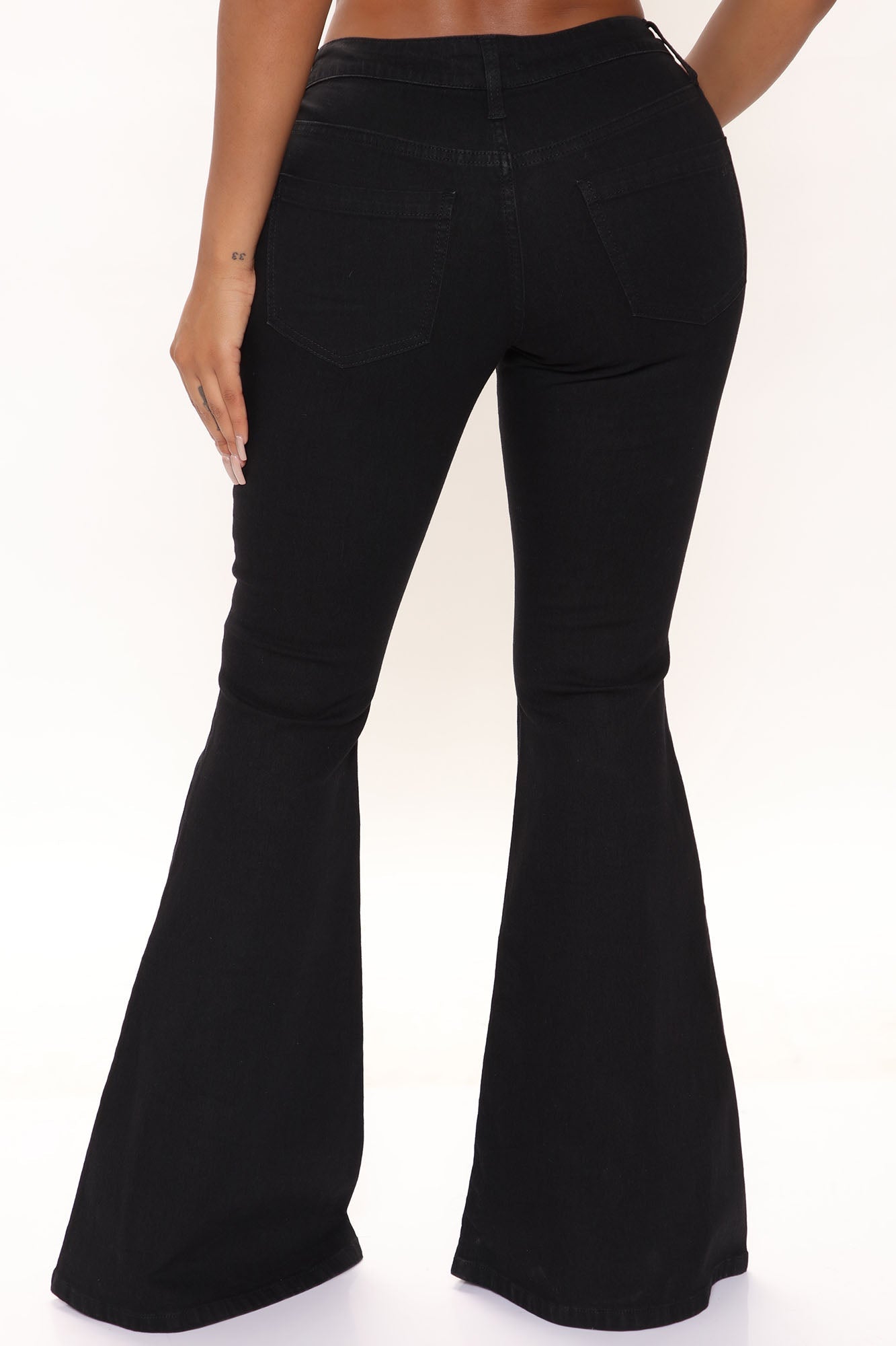 Low Rise Carolina Super Flare Jeans - Black – InsStreet