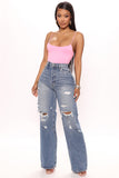 On Trend 90's Baggy Jeans - Medium Blue Wash Ins Street