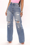 On Trend 90's Baggy Jeans - Medium Blue Wash Ins Street