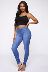 Emma Super Stretch High Rise Skinny Jean - Blue Ins Street