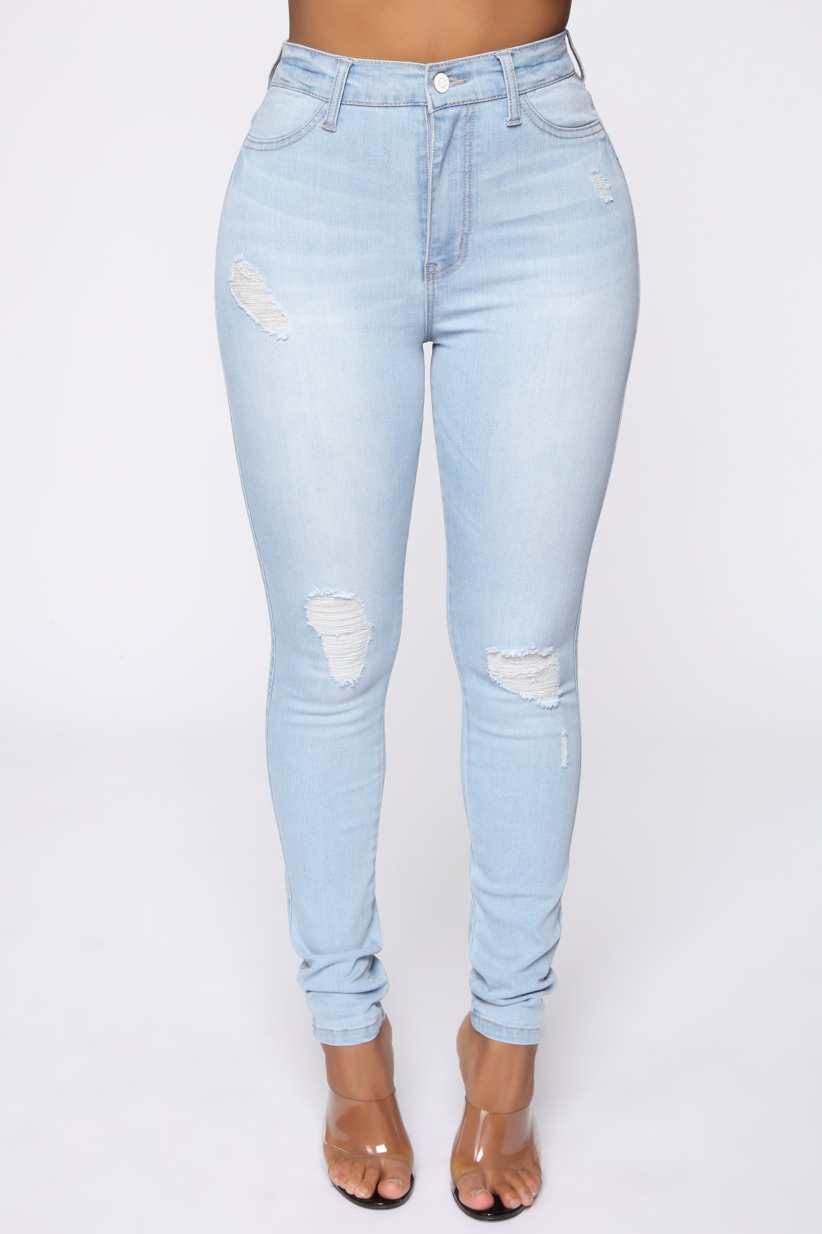 Emma Super Stretch High Rise Skinny Jean- Light Wash Ins Street
