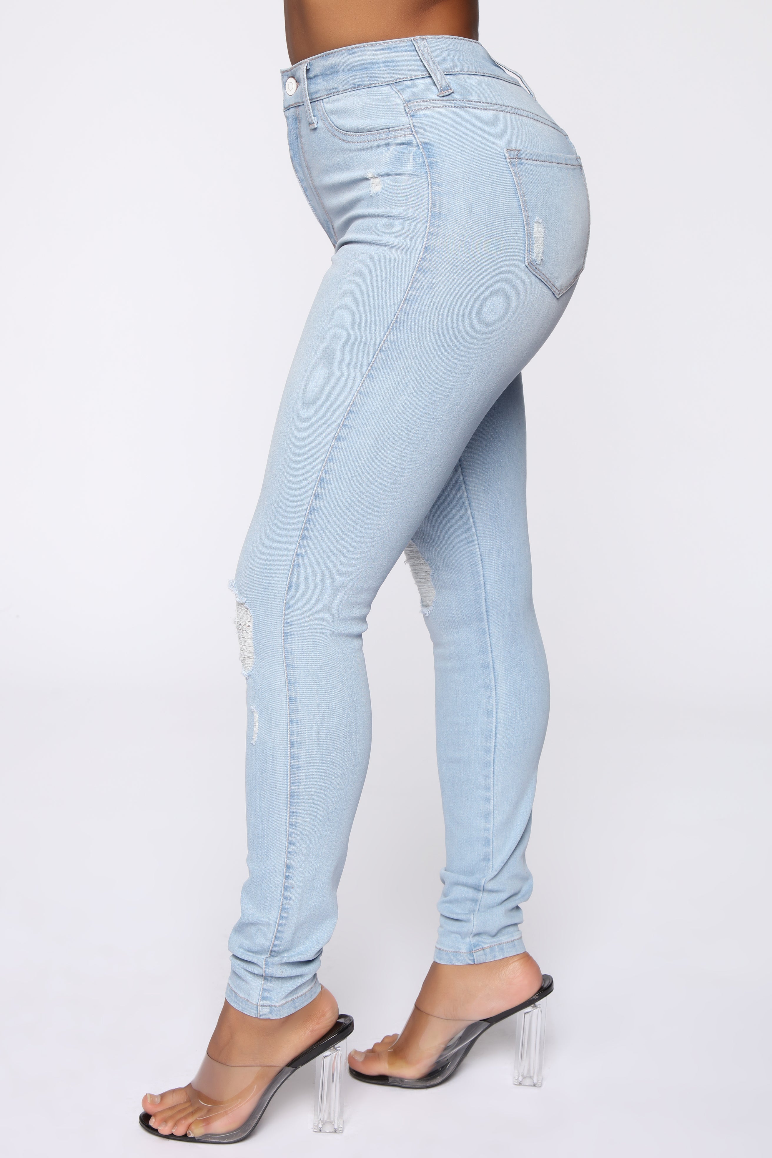 Emma Super Stretch High Rise Skinny Jean- Light Wash Ins Street