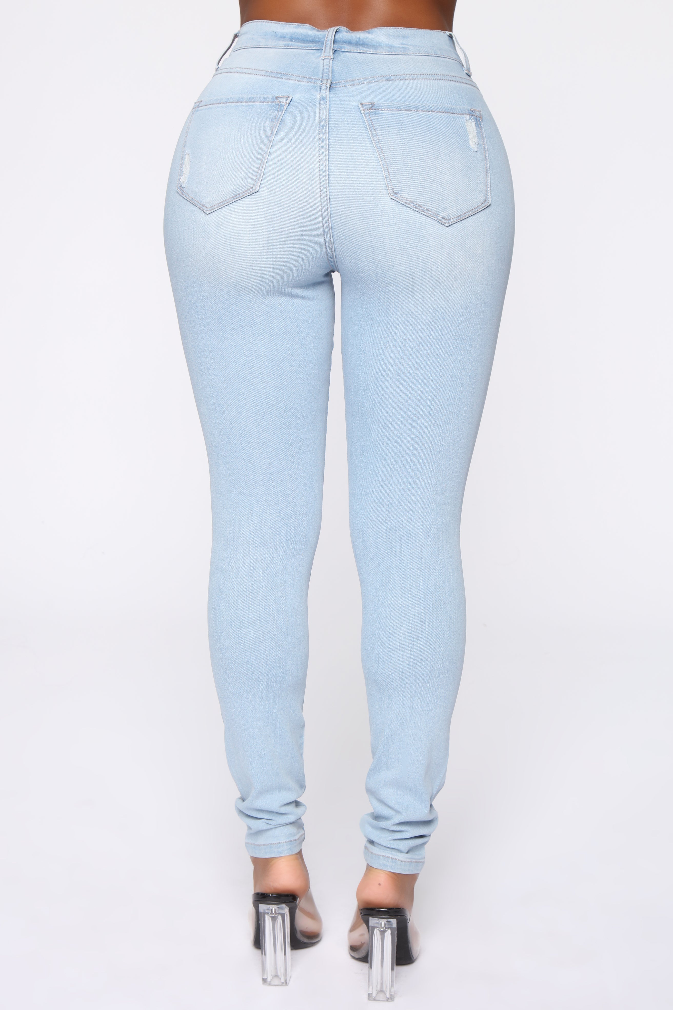 Emma Super Stretch High Rise Skinny Jean- Light Wash Ins Street