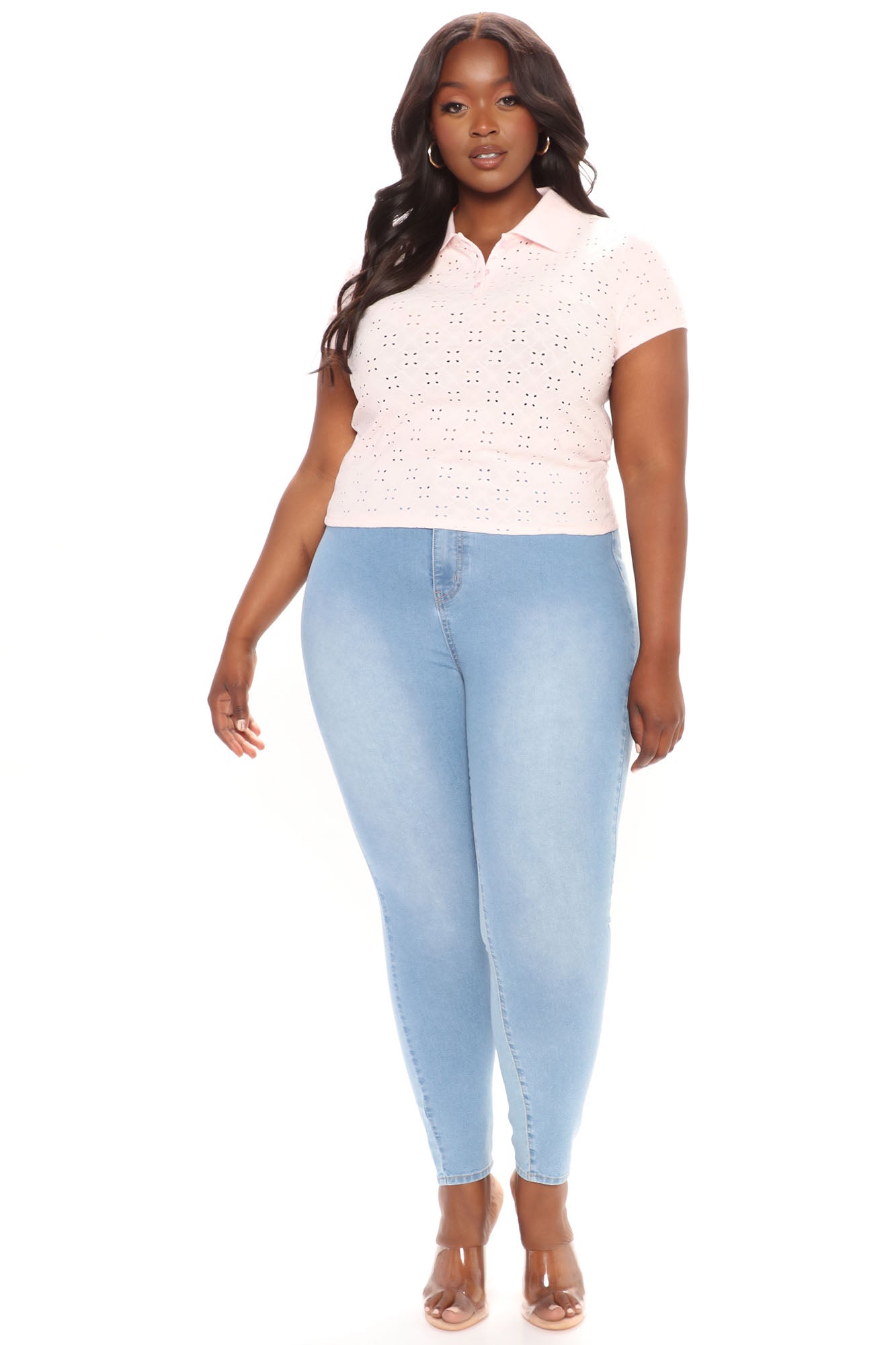 Soho Super Stretch High Rise Jeggings - Light Blue Wash Ins Street