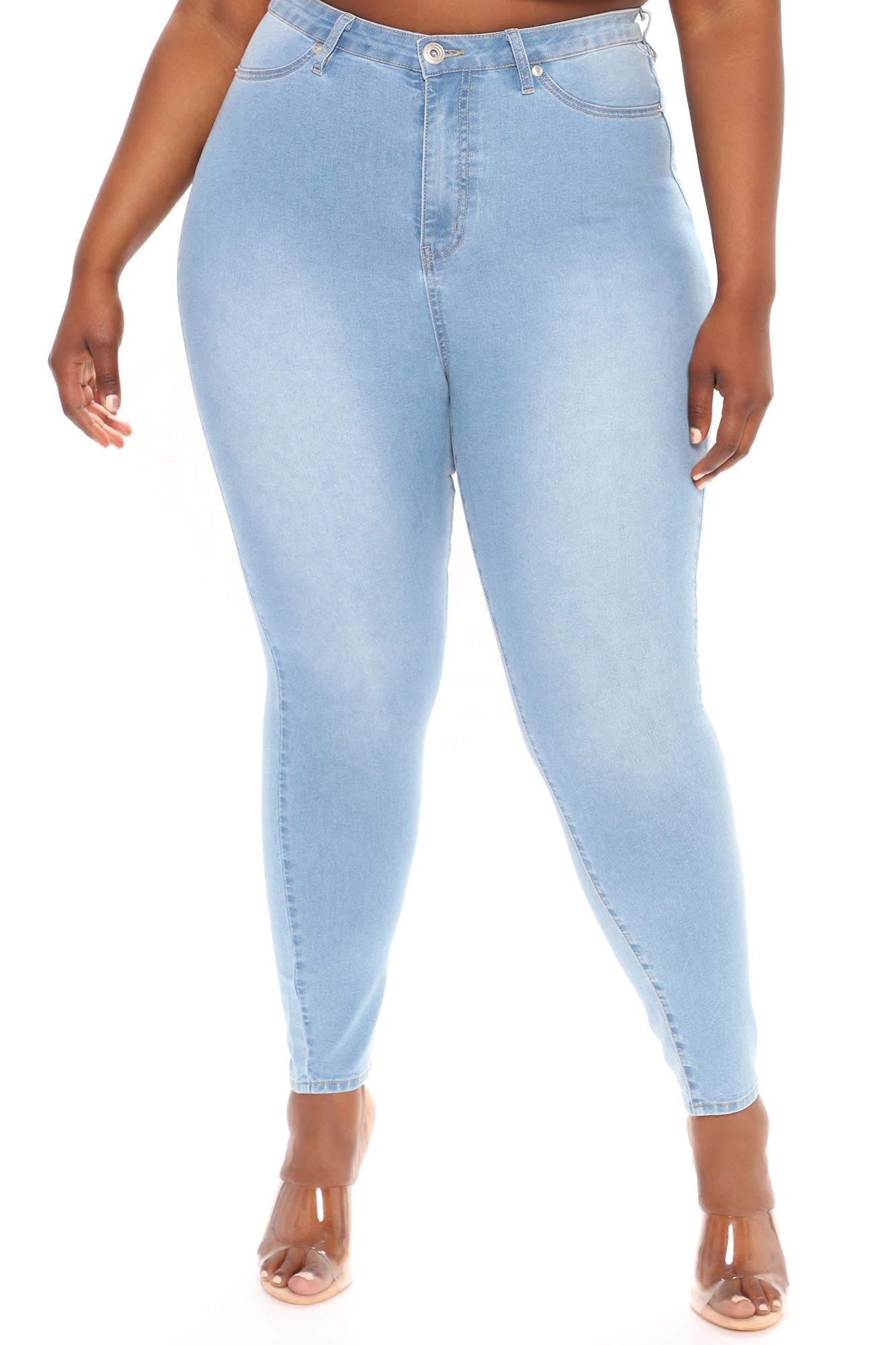 Soho Super Stretch High Rise Jeggings - Light Blue Wash Ins Street