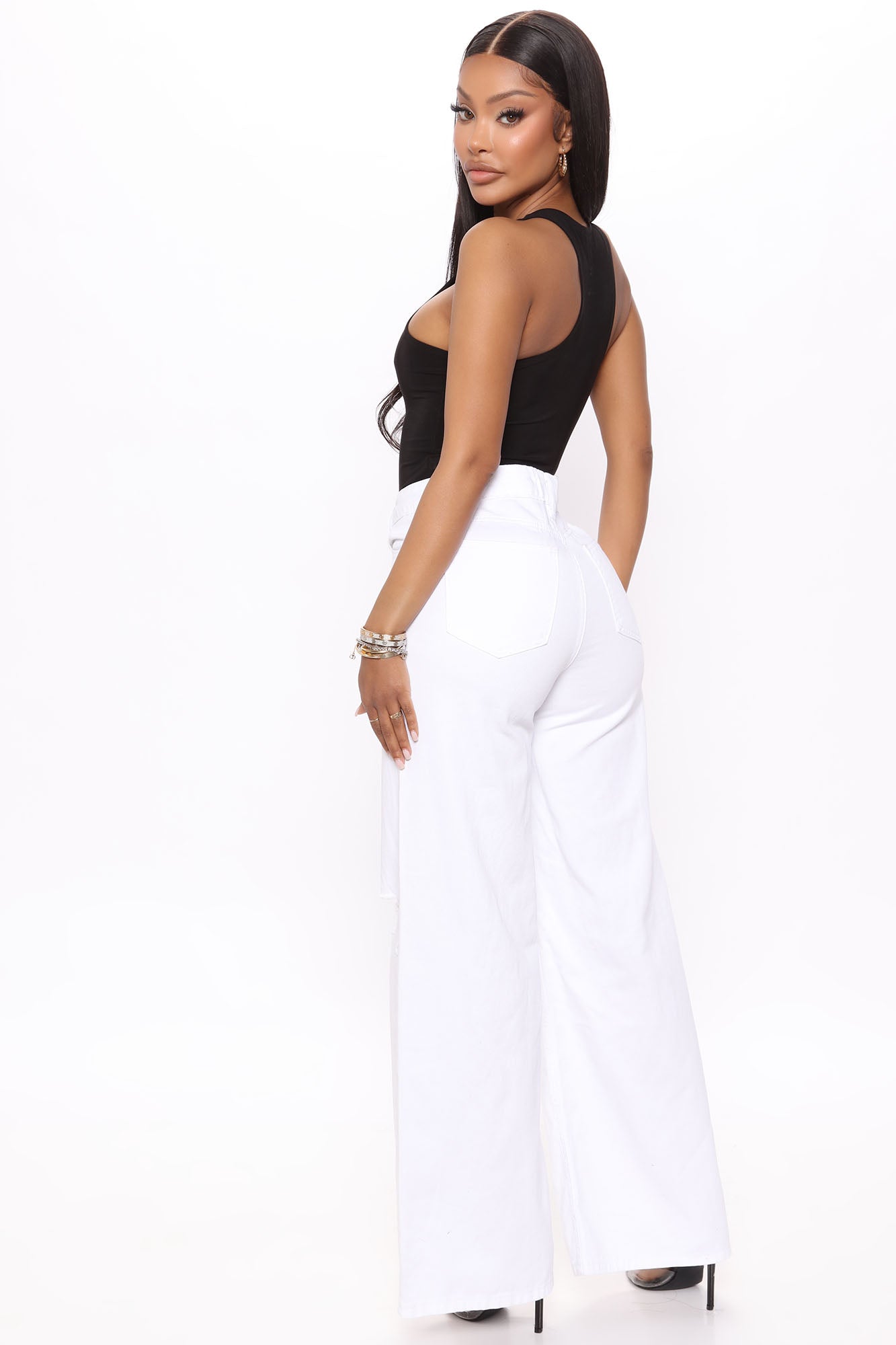 Livin' Is Easy Wide Leg Jean - White Ins Street