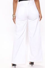 Livin' Is Easy Wide Leg Jean - White Ins Street