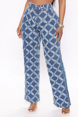 Crossing My Mind Distressed Straight Leg Jeans - Blue Ins Street