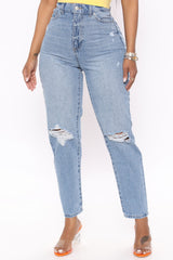 High Tide Ankle Mom Jeans - Medium Ins Street