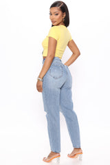 High Tide Ankle Mom Jeans - Medium Ins Street
