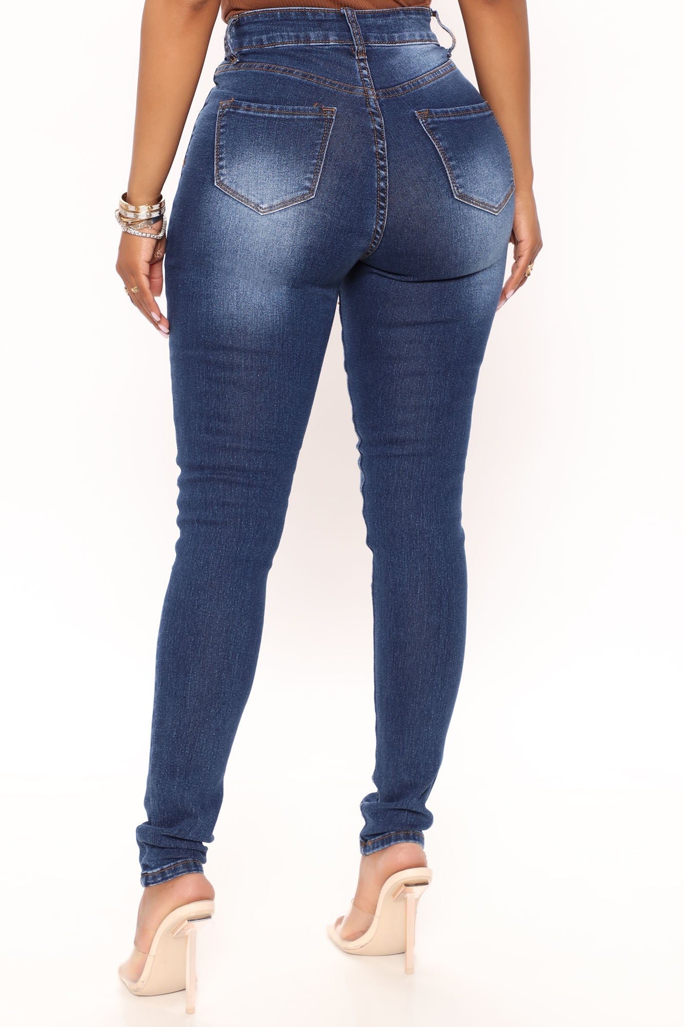 First Pick High Rise Jeans - Medium Blue Wash Ins Street