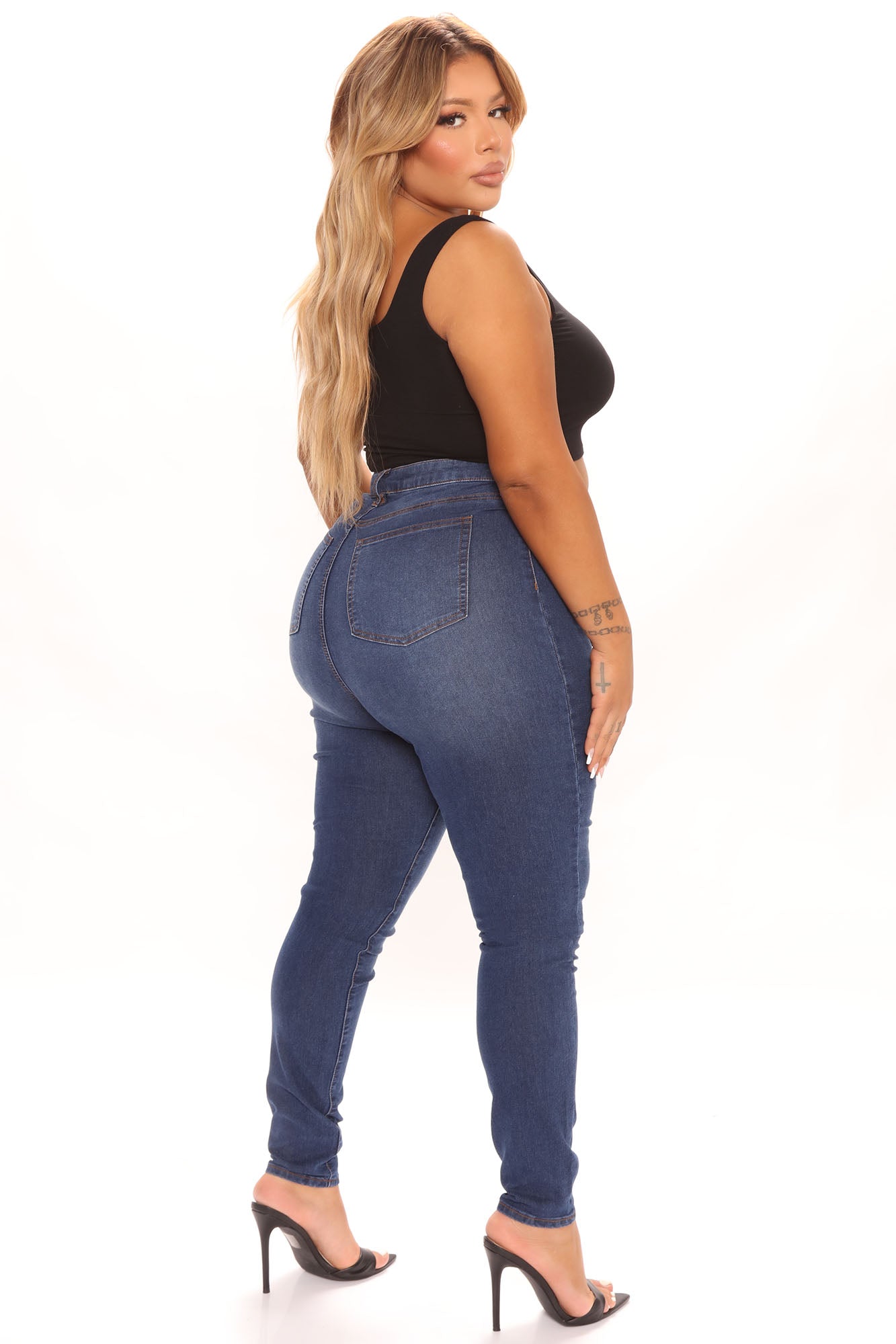 Soho Super Stretch High Rise Jeggings - Dark Wash Ins Street