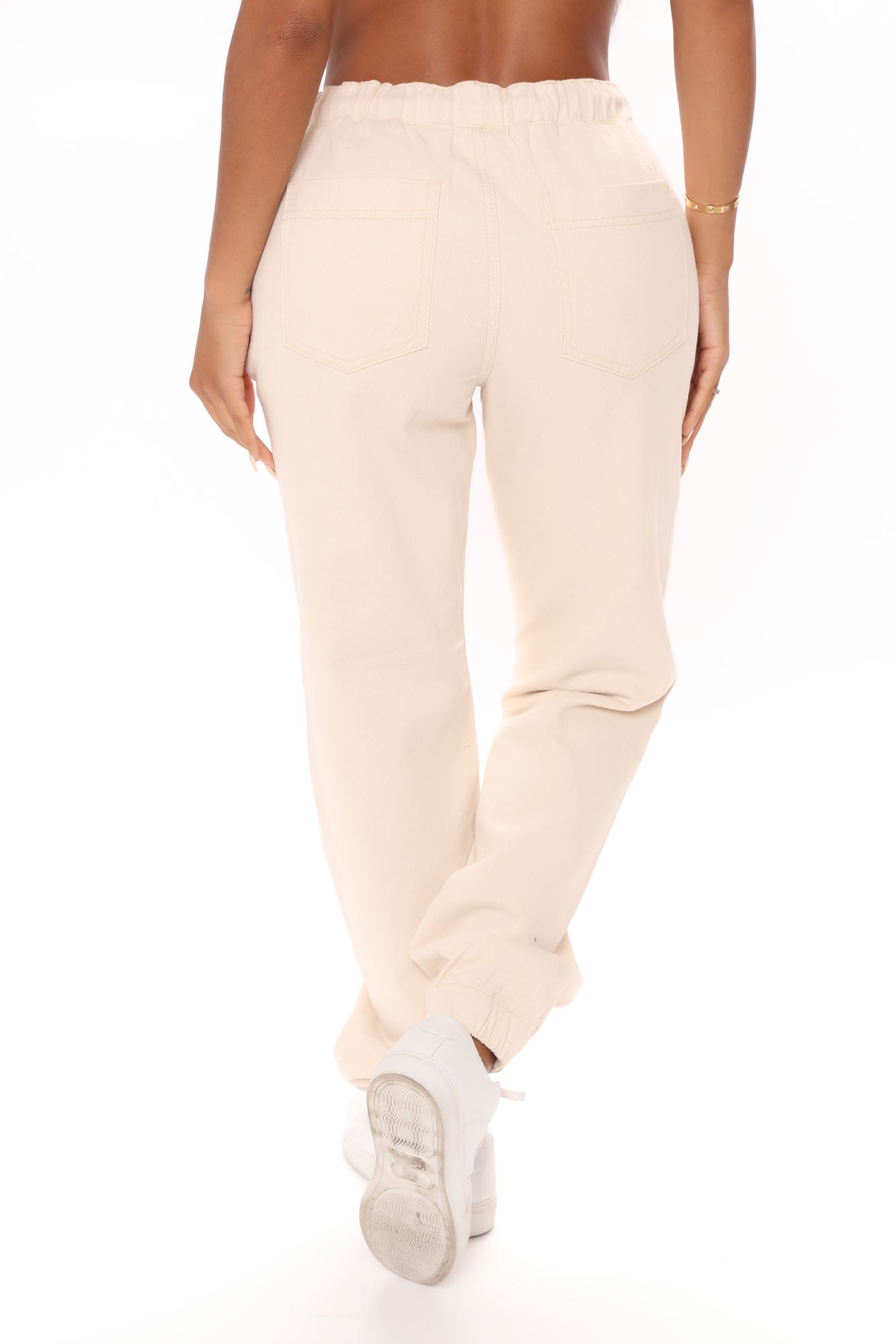 Take The Lead Ripped Denim Joggers - Sand Ins Street