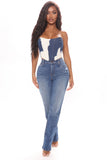Livin' The Life Relaxed Straight Leg Jeans - Medium Blue Wash Ins Street