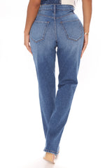 Livin' The Life Relaxed Straight Leg Jeans - Medium Blue Wash Ins Street
