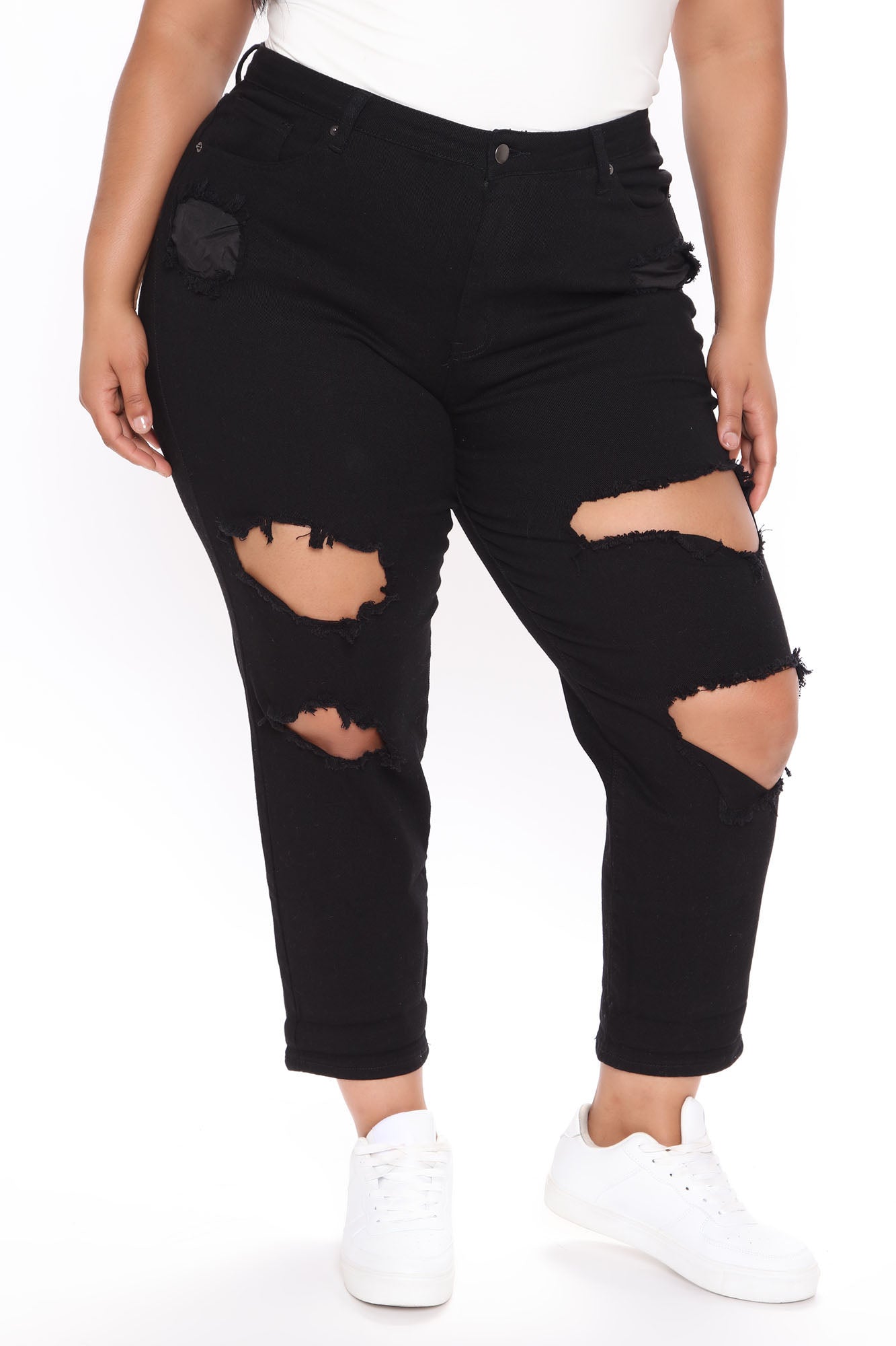 Cara Distressed Boyfriend Jeans - Black Ins Street