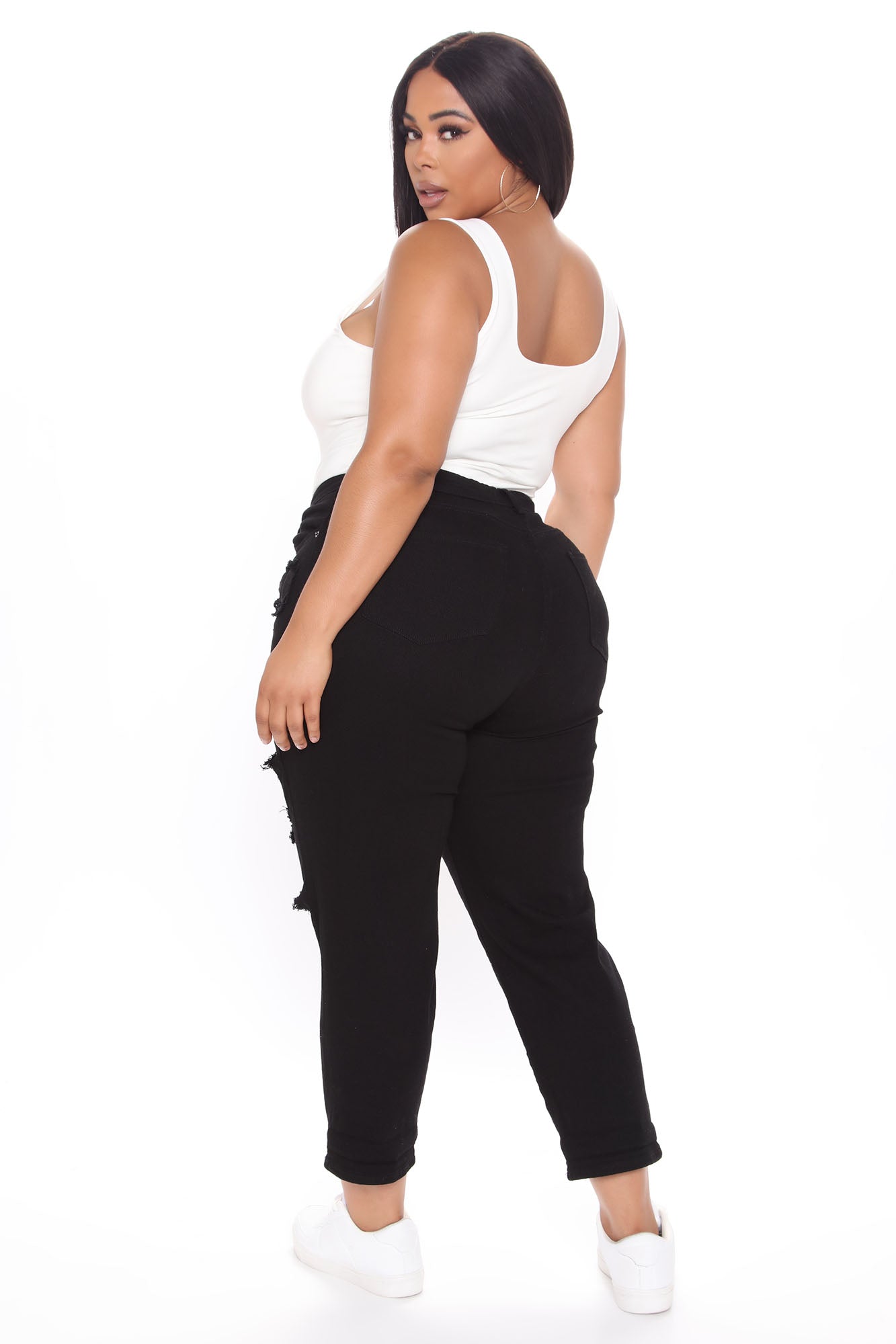 Cara Distressed Boyfriend Jeans - Black Ins Street