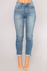 Always In Style High Rise Boyfriend Jeans - Medium Blue Wash Ins Street