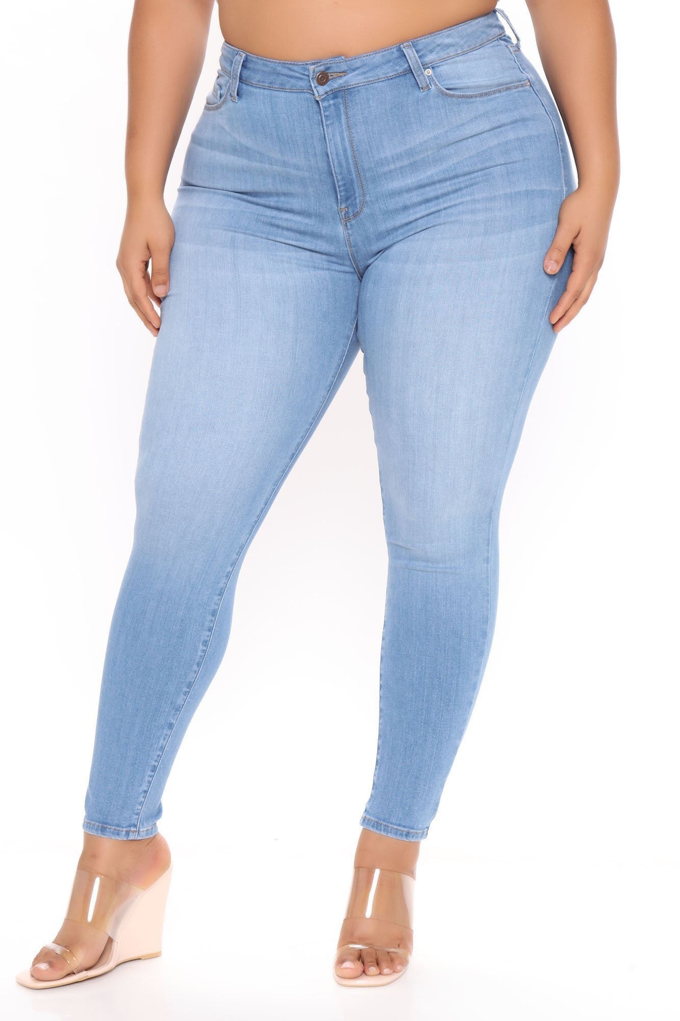 Sought After Luxe Super Stretch Skinny Jeans - Light Blue Wash Ins Street