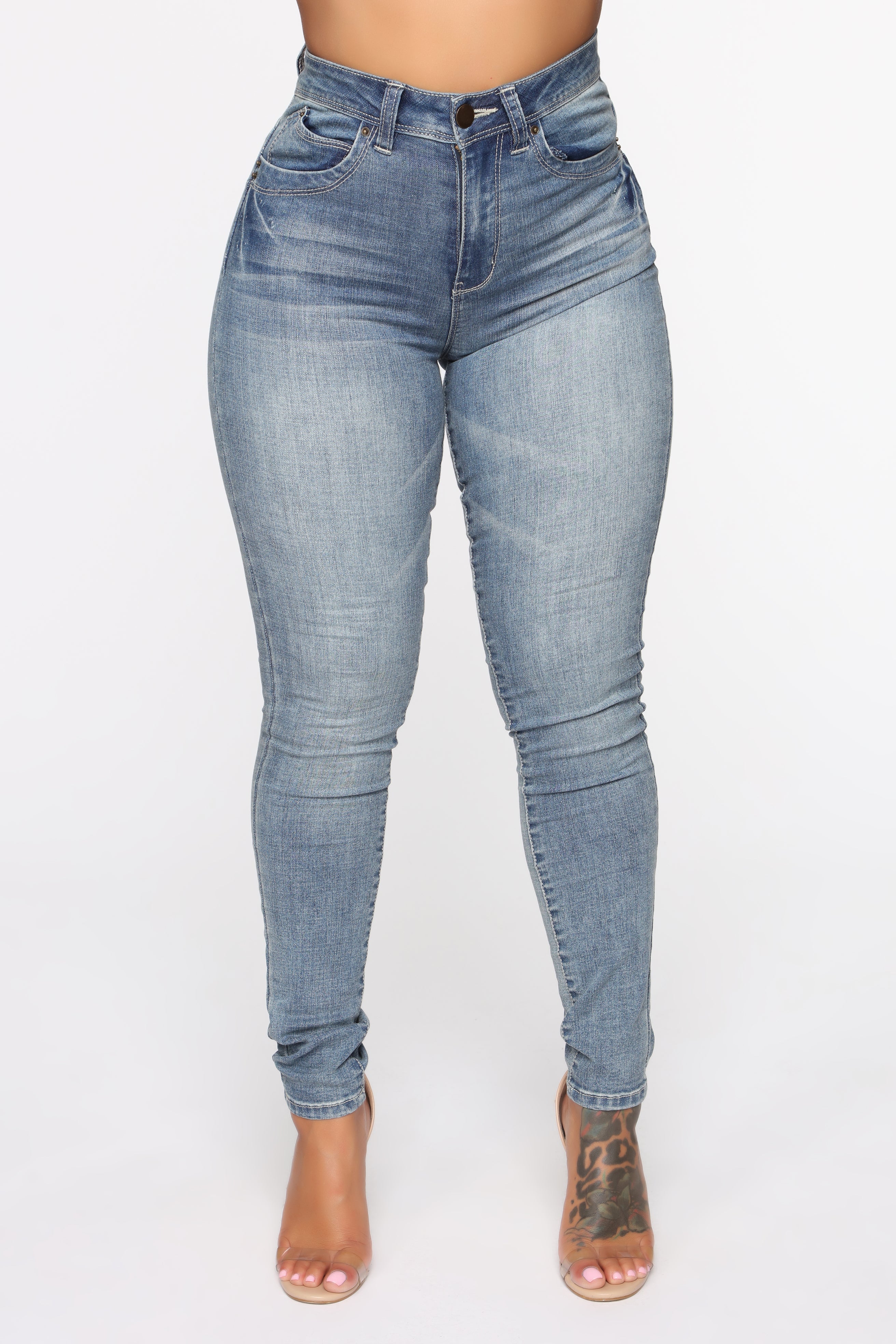 Some Type Of Way High Rise Jeans - Medium Blue Wash Ins Street